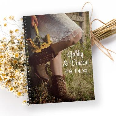 Cowgirl and Sunflowers Country Western Wedding Notebook