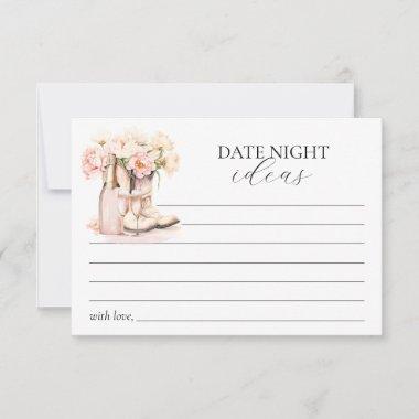 Cowgirl Boots Bridal Shower Bride Date Night Ideas Advice Card