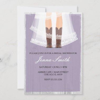 Cowgirl boots bridal shower Invitations