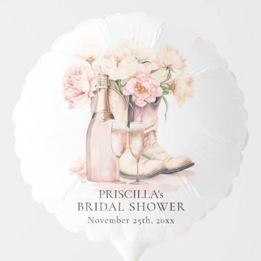 Cowgirl Boots Bubbly Western Peony BRIDAL SHOWER Balloon