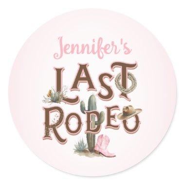 Cowgirl Last Rodeo Bachelorette Classic Round Sticker