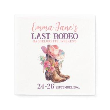 Cowgirl Last Rodeo Pink Bachelorette Napkins