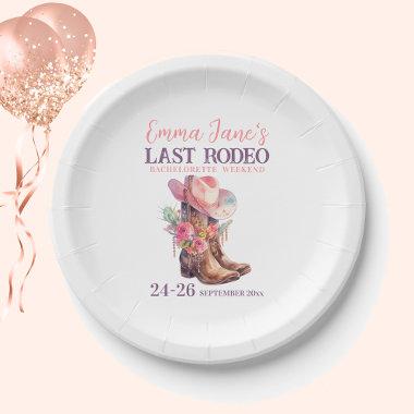 Cowgirl Last Rodeo Pink Bachelorette Paper Plates