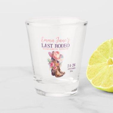 Cowgirl Last Rodeo Pink Bachelorette Shot Glass