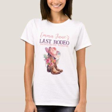 Cowgirl Last Rodeo Pink Bachelorette T-Shirt