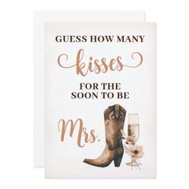 Cowgirl Rustic  Kisses Sign Game