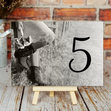 Cowgirl Sunflowers Country Western Wedding Table Number