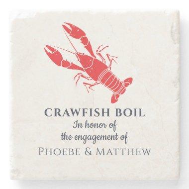 Crawfish Boil Engagement Seafood Party Stone Coaster