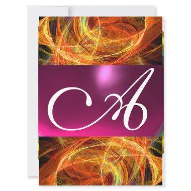 CRAZY PHOTON MONOGRAM black pink Invitations