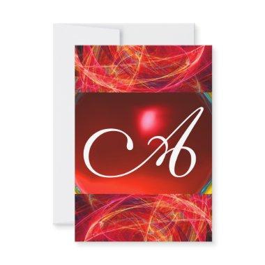 CRAZY PHOTON MONOGRAM red black pink rsvp Invitations