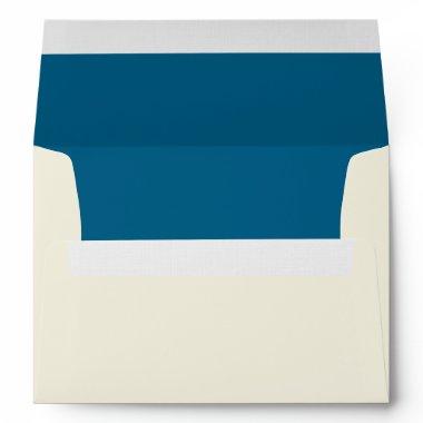 Cream and Blue Liner with Return Address Envelope