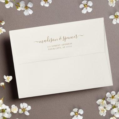 Cream and Gold elegant and modern Wedding Envelope