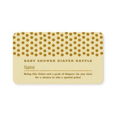 Cream and Gold Polka Dot , Diaper Raffle Ticket Enclosure