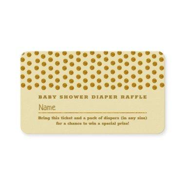 Cream and Gold Polka Dot , Diaper Raffle Ticket Enclosure Invitations