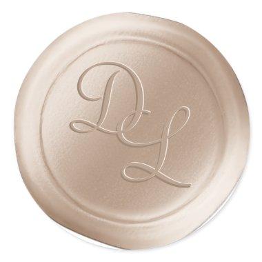 Cream Beige 2 Letter Monogram Wax Seal Stickers