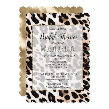 Cream Black Leopard Print Invitations