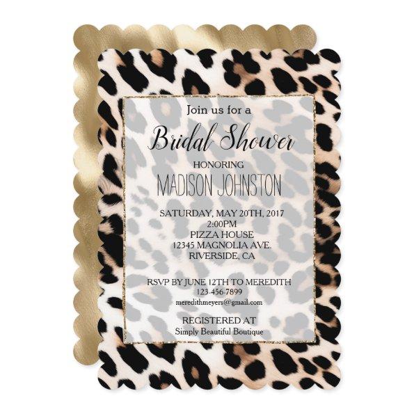 Cream Black Leopard Print Invitations