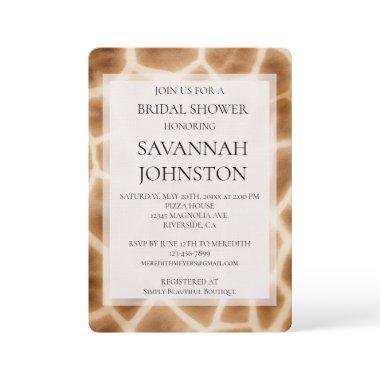 Cream Brown Giraffe Safari Animal