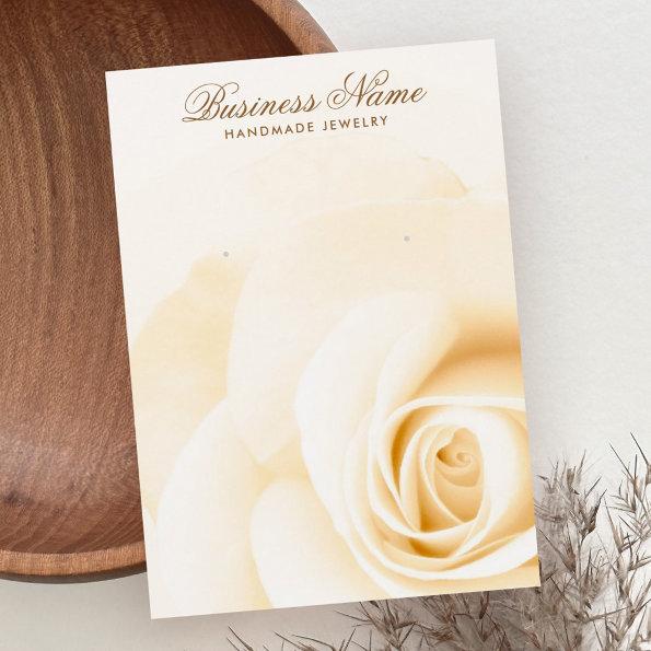 Cream colored rose elegant earring display Invitations