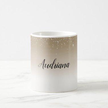 Cream Gold Glitz Glitter  Coffee Mug