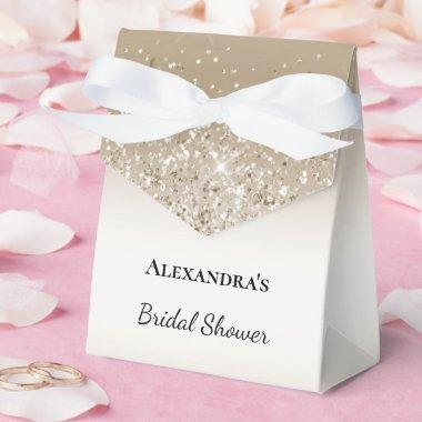 Cream Gold Glitz Glitter  Favor Boxes
