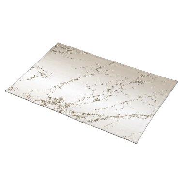 Cream Gold Glitz Marble Glitter  Cloth Placemat