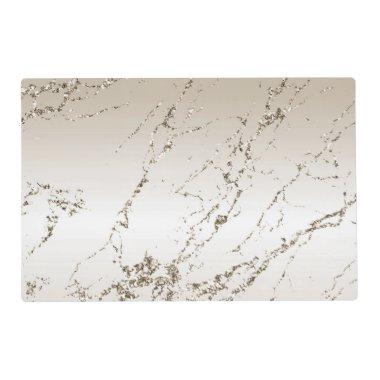 Cream Gold Glitz Marble Glitter  Placemat