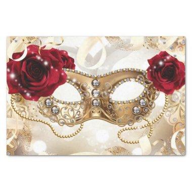 Cream Gold Masquerade Ball Birthday Party Tissue Paper