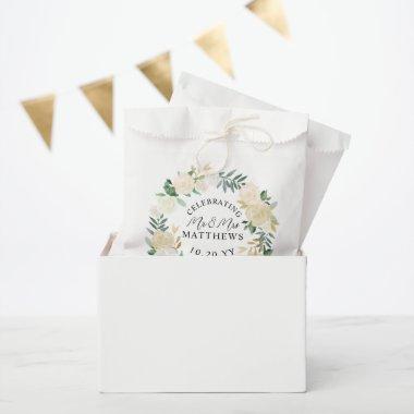 Cream Ivory Wreath Wedding Shower Favor Bag