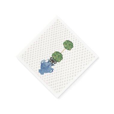 Cream Lattice Topiary Ginger Jar Napkins
