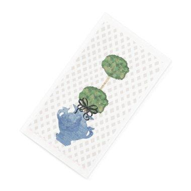 Cream Lattice Topiary Ginger Jar Paper Guest Towels