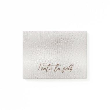 Cream White Faux Leather Love Quote Post-it Notes