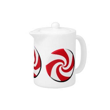 Creamer/Teapot - 4 Peppermint Swirls Teapot