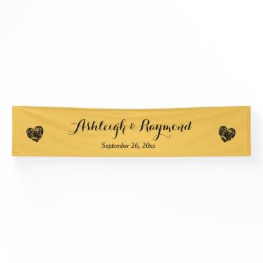 Create A Wedding Banner A7 Gold and Grunge Hearts