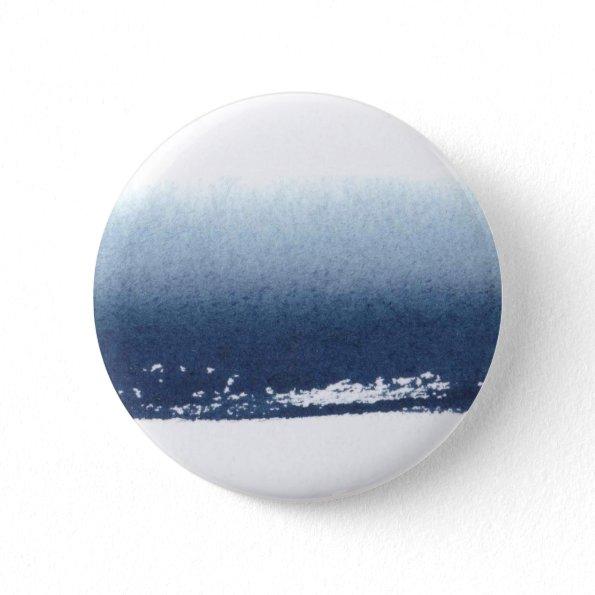 Create Own Peronalized Gift - Watercolor Navy Blue Pinback Button