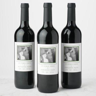 Create Your Own Elegant Photo Green Wine Label