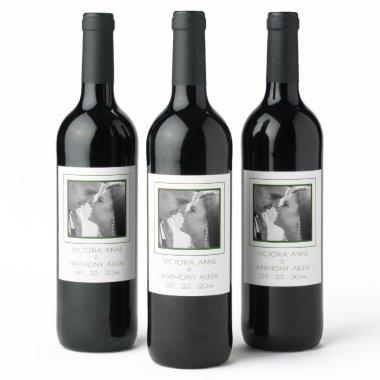 Create Your Own Elegant Photo Green Wine Label