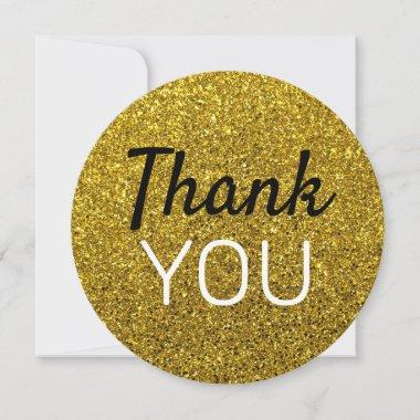 Create your Own Gold Glitter Thank You Invitations