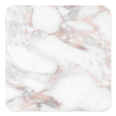 Create Your Own Rose Gold Marble Elegant Blank Square Sticker