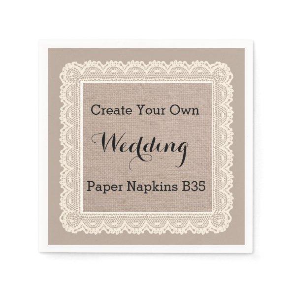 Create Your Own Rustic Burlap Look Paper Napkins