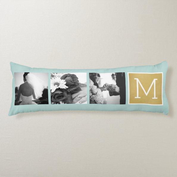 Create Your Own Wedding Photo Collage Monogram Body Pillow