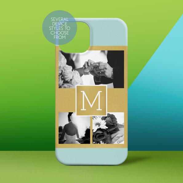 Create Your Own Wedding Photo Collage Monogram Case-Mate iPhone 14 Plus Case
