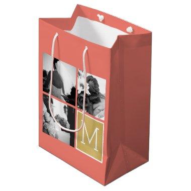 Create Your Own Wedding Photo Collage Monogram Medium Gift Bag