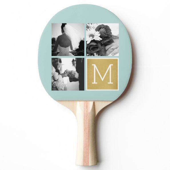 Create Your Own Wedding Photo Collage Monogram Ping-Pong Paddle