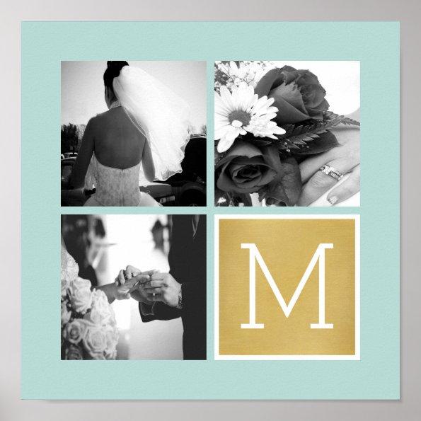 Create Your Own Wedding Photo Collage Monogram Poster