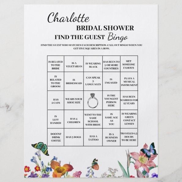 Creative Find The Guest Bridal Shower Bingo Flyer
