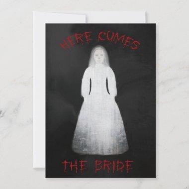 Creepy Ghost Bride Goth Bridal Shower Invitations