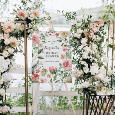 Crème & Rose | Spring Floral Bridal Shower Welcome Foam Board
