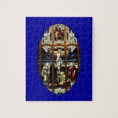 Crucifixion of Jesus stained glass window Jigsaw Puzzle