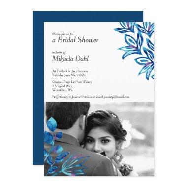 Crystal Blue Floral Photo